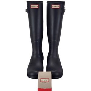 Hunter Women’s Black Matte Rubber Rain Boots Original Tall 11